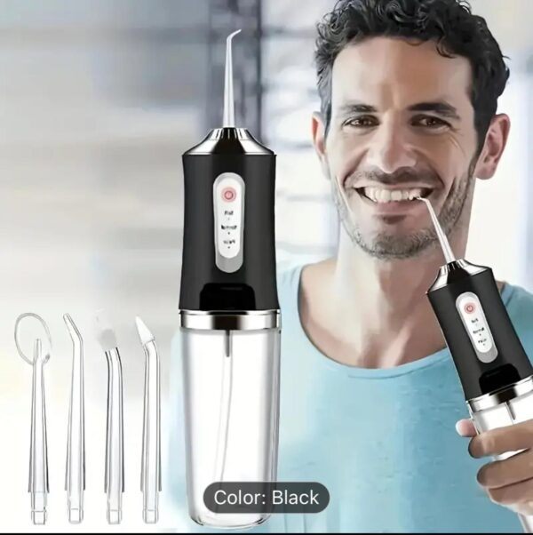 Oral Irrigator Portable Dental Water Flosser USB Rechargeable Water Jet Floss Tooth Pick 4 Jet Tip 220ml 3 Modes Teeth Cleaner