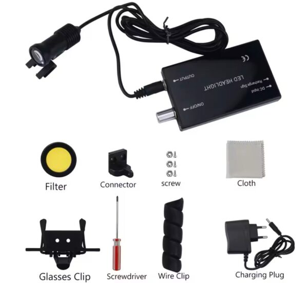 5W Headlight Headlamp With Glasses Clip For Dental Loupe Dental Lab Medical Dental Magnifier